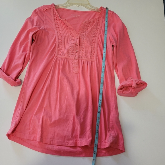 Charter Club Women's Size Medium Top 3/4 Sleeve Roll Tab Sleeve High-low hem - Picture 10 of 10